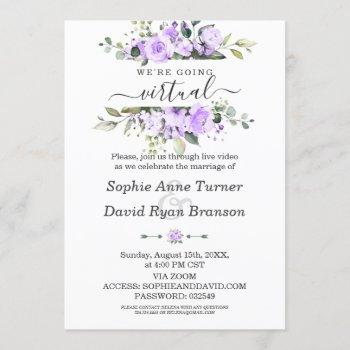 Small Watercolour Lavender Flowers Virtual Wedding Front View
