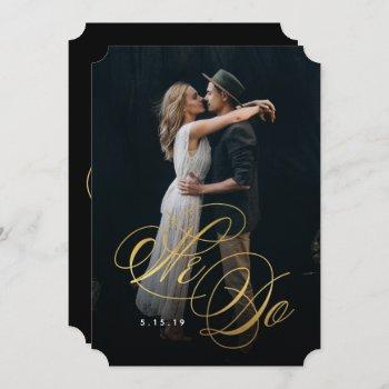 we do photo wedding invitation in faux foil
