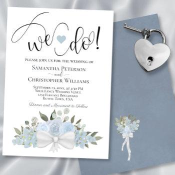 Small We Do! Rustic Dusty Blue Romantic Floral Wedding Front View
