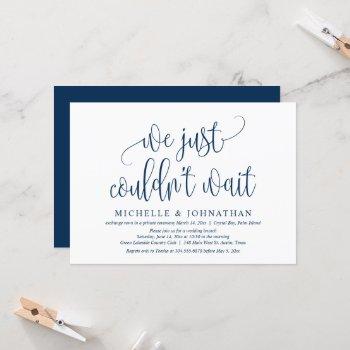Small We Just Couldn't Wait, Wedding Elopement Party Inv Front View