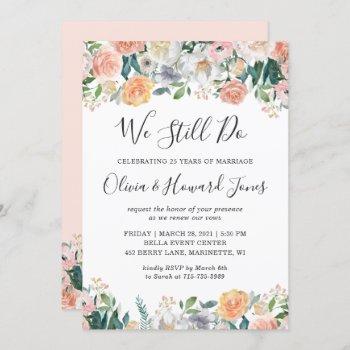 Small We Still Do Vow Renewal Elegant Garden Rose Floral Front View