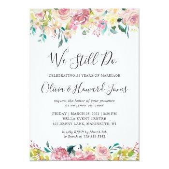 Small We Still Do Vow Renewal Pastel Chic Blush Floral Front View