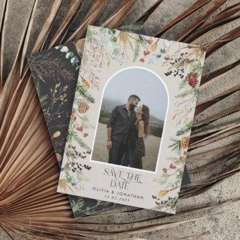 wedding 1 photo arch watercolor botanical floral s save the date