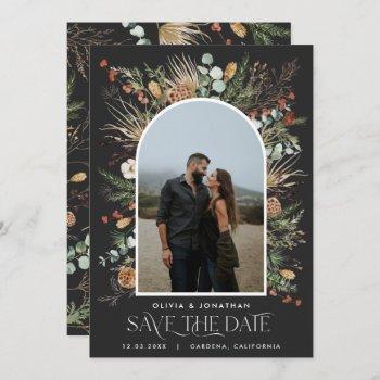 Small Wedding 1 Photo Arch Watercolor Botanical Floral S Save The Date Front View