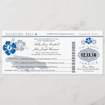 Small Wedding Boarding Pass To Jamaica Front View