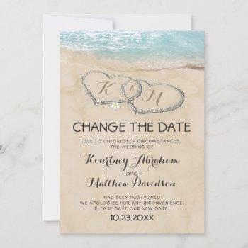 Small Wedding Change The Date Tropical Beach Save The Date Front View