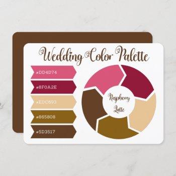 wedding color palette card with hex color codes