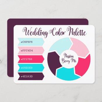 wedding color palette card with hex color codes 