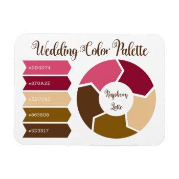 wedding color palette card with hex color codes  magnet