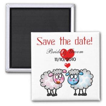 Small Wedding Couple, Save The Date Magnet Front View