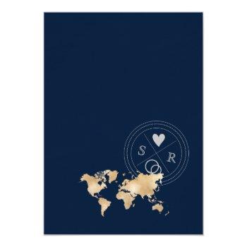 Small Wedding Destination Passport Gold World Map Invita Back View