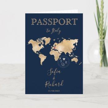 wedding destination passport gold world map invita invitation