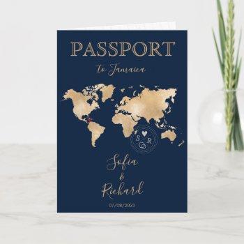 wedding destination passport world map jamaica invitation