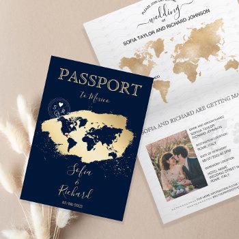 wedding destination passport world map mexico invi invitation