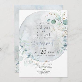 wedding | dusty blue over the moon in love invitation
