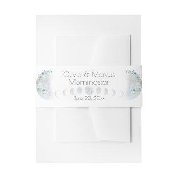 wedding | dusty blue over the moon in love invitation belly band