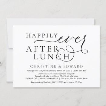 wedding elopement, happily ever after lunch invitation