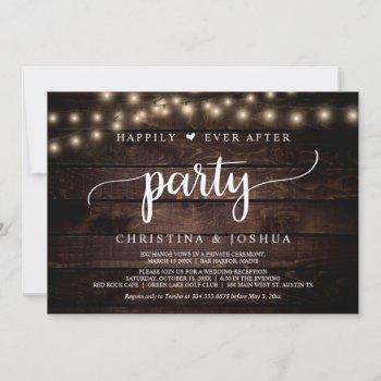 wedding elopement, happily ever after party invita invitation