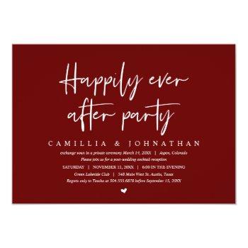 Small Wedding Elopement, Happily Ever After Party Front View