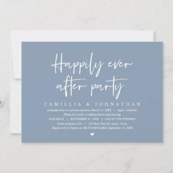 wedding elopement, happily ever after party invitation