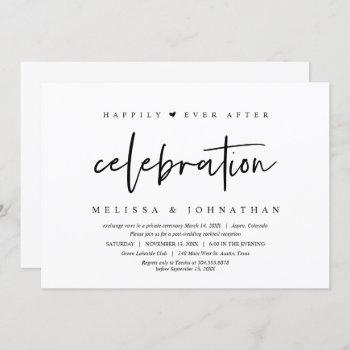 wedding elopement, modern, happily ever after invitation