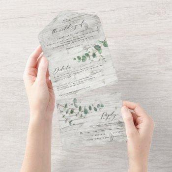 wedding eucalyptus botanical modern invite + rsvp