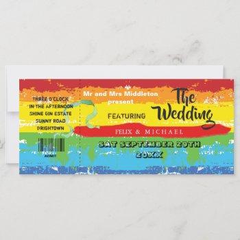 wedding gay pride rainbow festival invitation