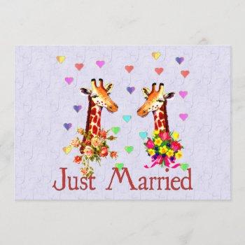 wedding giraffes invitation