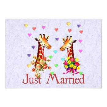 Small Wedding Giraffes Front View