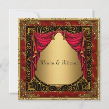 Small Wedding Gold Black Red Retro Front View