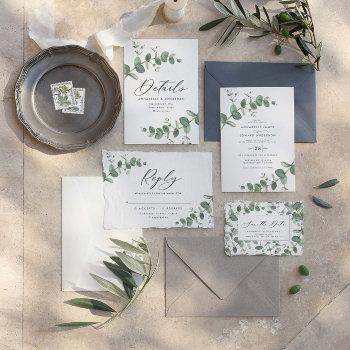 wedding greenery eucalyptus botanical modern invitation