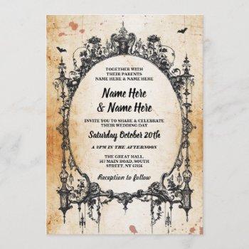 wedding halloween gothic frame vintage invite