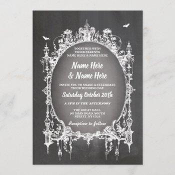 Small Wedding Halloween Horror Gothic Frame Invite Front View
