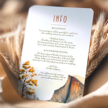 wedding insert info and details yosemite park invitation
