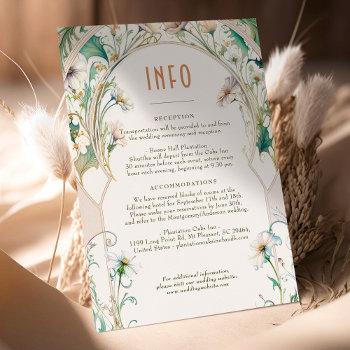 wedding insert info daisy art nouveau by mucha invitation