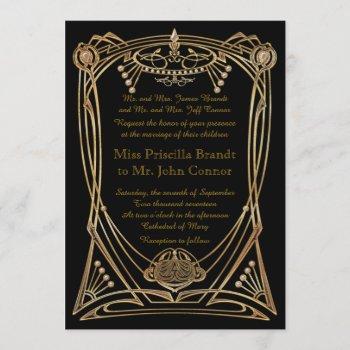 wedding invitation black & gold