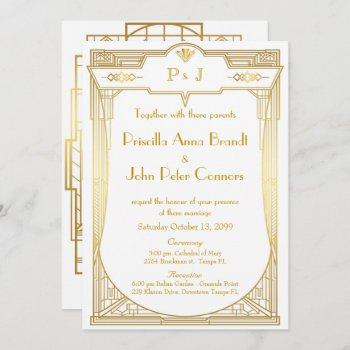 Small Wedding  ,great Gatsby,gold On White Front View