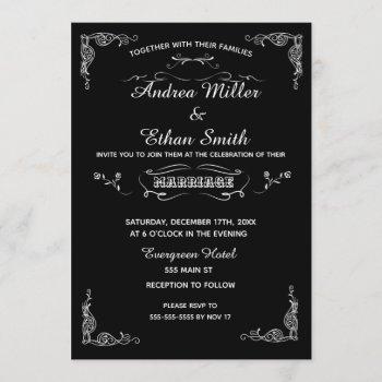 Small Wedding  Chalkboard Black White Front View