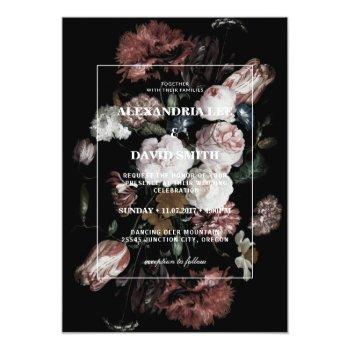 Small Wedding  Dark Black Moody Floral Front View