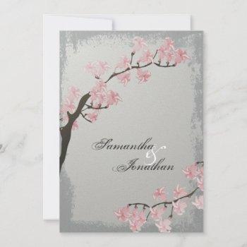 Small Wedding  - Elegant Grey Cherry Blossom Front View