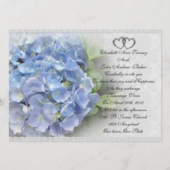 wedding invitation hydrangea and lace