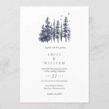 wedding invitation woodland forest trees