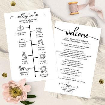 wedding itinerary icon chic script wedding welcome