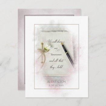 wedding journal with fountain pen and daisy invitation