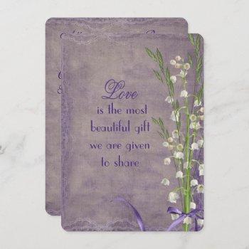 wedding lily of the valley bouquet invitation