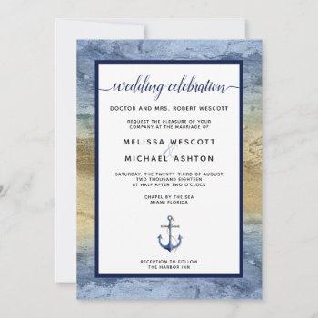 Small Wedding Nautical Blue & Gold Event / Florida Front View