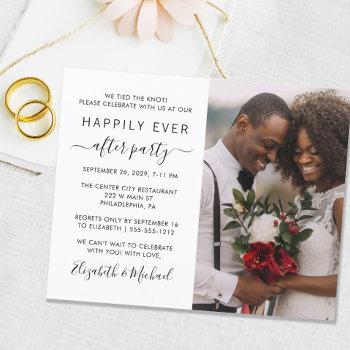 wedding photo happily ever after party invitation