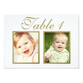 Small Wedding Photo Table Number | Elegant Gold Script Back View