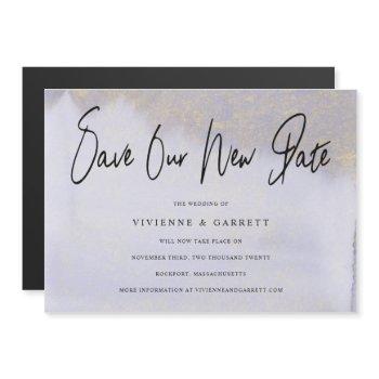Small Wedding Postponement Save Our New Date Magnetic Front View