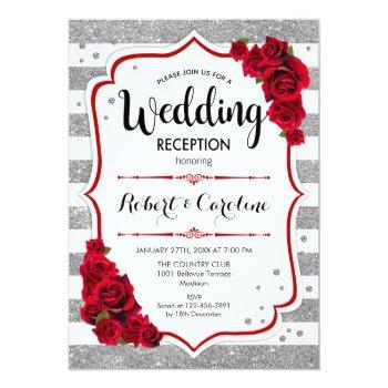 Small Wedding Reception - Silver White Red Front View